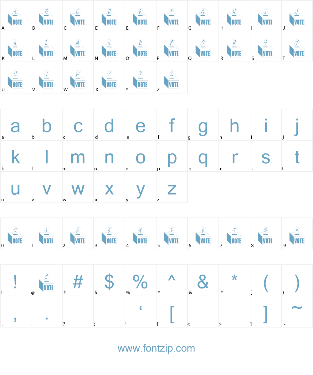 Get Out The Vote Font Character